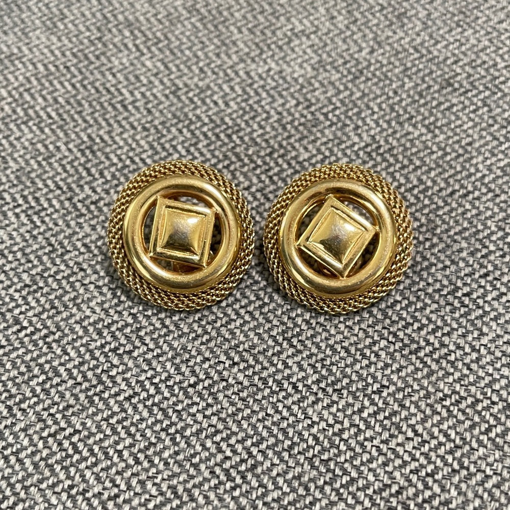 Vintage Monet Clip On Earrings